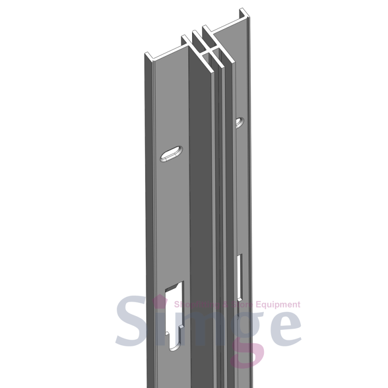 Vertical Shelving Systems Double Slot Aluminum Wall Rail Profiles