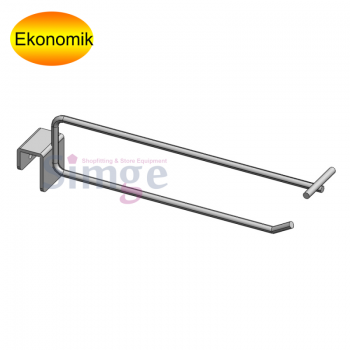 Hanger Hook with Profile Label Carrier, Chrome Plated