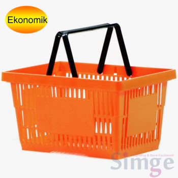Plastic Market Hand Basket, Orange