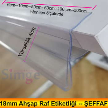 Shelf Label Holder Profile Transparent for Fitting to Chipboard Shelf