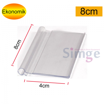Wire Price Tag Holder Transparent Plastic 40mm x 80mm