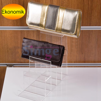 Store Showcase Plastic Wallet and Evening Dress Bag Display Stand